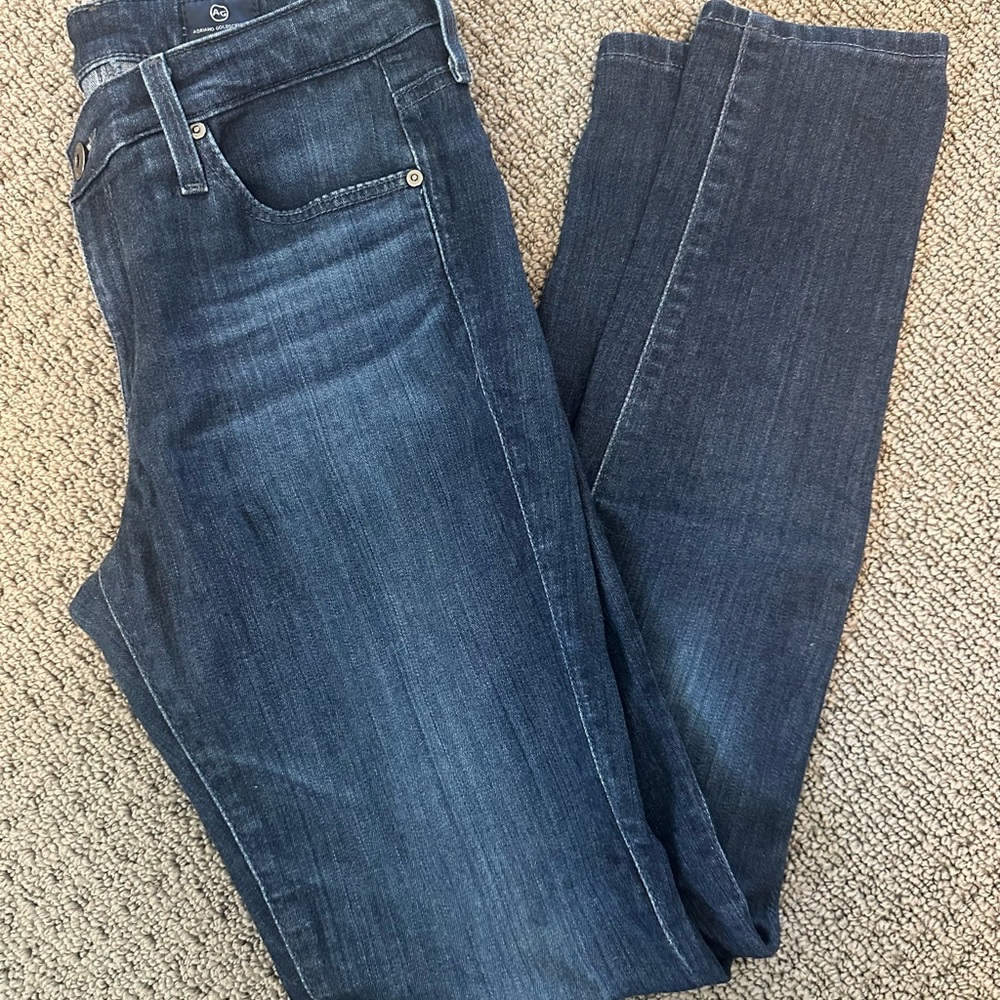 AG Adriano Goldschmied Dark Blue Straight Leg Jeans